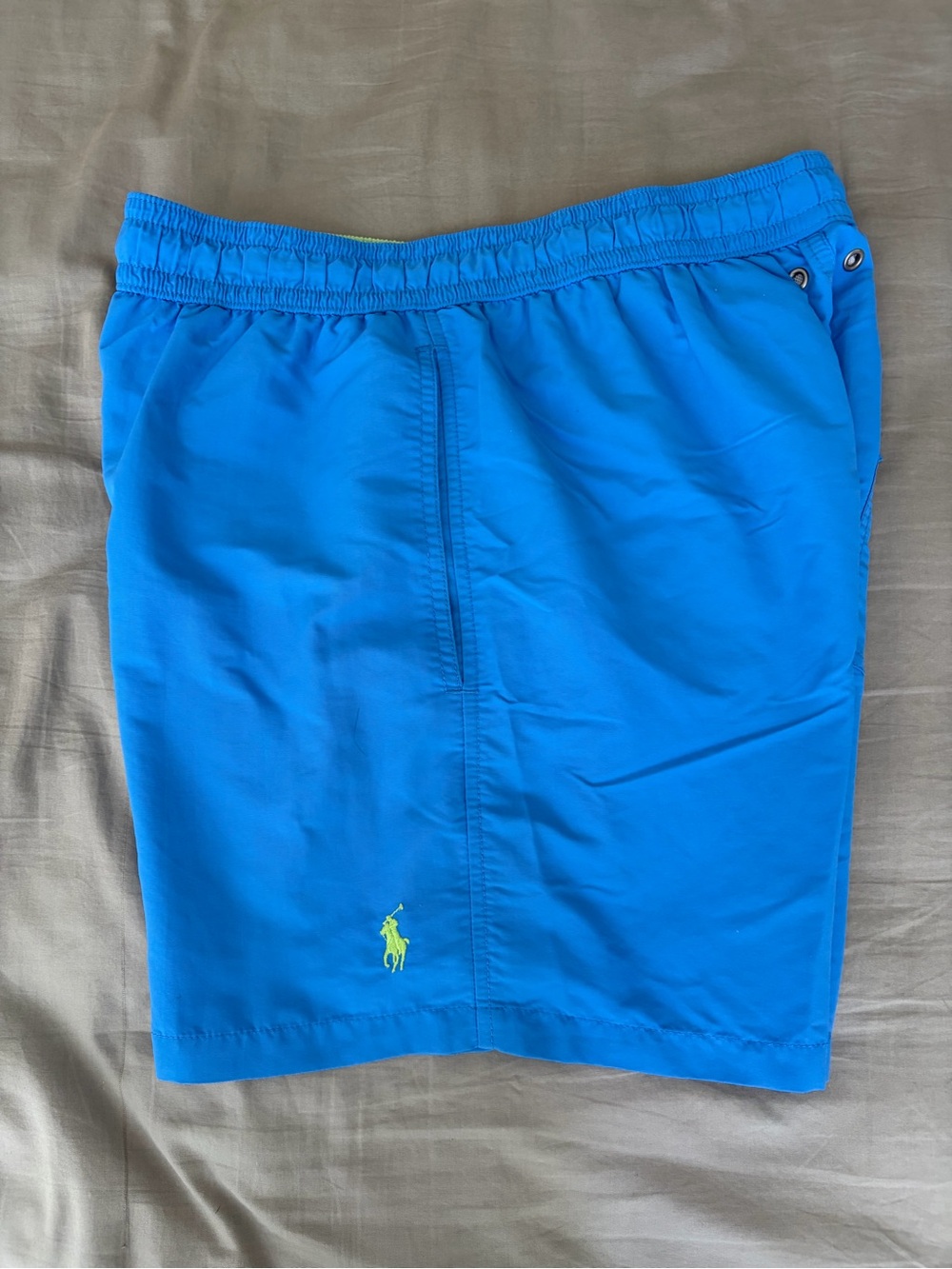 Polo by Ralph Lauren Electric Blue Swim Trunks with Neon Logo